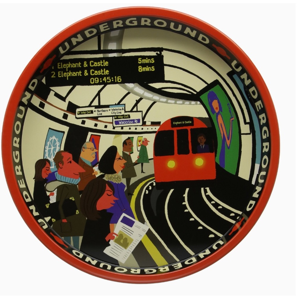 Paul Thurlby Underground London Tray, Steel, Multi, 30 × 30 x 0.03 cm